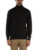 MARRONE | Maglia collo a zip in lana merino extrafine