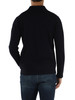 BLU SCURO | Cardigan in lana e cashmere con colletto a camicia