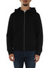 NERO | Felpa con zip e cappuccio in cotone