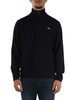 BLU SCURO | Maglia collo a zip classic fit in lana