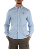 AZZURRO | Camicia in cotone con ricamo logo