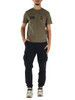 Militärgrün | Regular Fit T-Shirt aus Baumwolle mit Logo-Patch