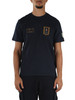 Dunkelblau | Regular Fit T-Shirt aus Baumwolle mit Logo-Patch
