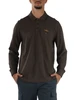 MARRONE | Polo manica lunga regular fit in cotone piquet