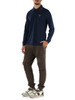 Dunkelblau | Langarm-Poloshirt Regular Fit aus Piqué-Baumwolle