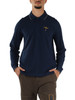 Dunkelblau | Langarm-Poloshirt Regular Fit aus Piqué-Baumwolle