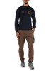 Dunkelblau | Langarm-Poloshirt Regular Fit aus Baumwolle