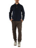Dunkelblau | Langarm-Poloshirt Regular Fit aus Baumwolle