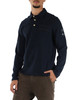 Dunkelblau | Langarm-Poloshirt Regular Fit aus Baumwolle