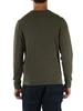 VERDE MILITARE | Maglia girocollo in cotone e lyocell con ricamo logo