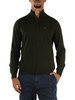 VERDE SCURO | Cardigan con zip in lana merino