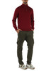 ROSSO SCURO | Maglia in lana merino con bottoni al collo