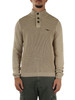 BEIGE | Maglia in cotone pesante con bottoni al collo