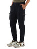 Dunkelblau | Regular Fit Cargo-Sporthose aus Fleece-Baumwolle