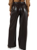 MARRONE | Pantalone gamba larga effetto pelle
