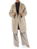 BEIGE | Cappotto tre quarti in ecopelliccia