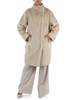BEIGE | Cappotto tre quarti in ecopelliccia