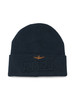 BLU SCURO | Cappello in maglia con ricamo logo