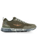 VERDE MILITARE | Sneakers in tessuto ed ecosuede con ricamo logo