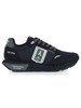 BLU | Sneakers in tessuto ed ecosuede con patch logo