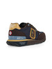 MARRONE | Sneakers in tessuto ed ecosuede con patch logo