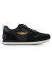 NERO | Sneakers in tessuto ed ecosuede con patch logo