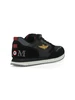 NERO | Sneakers in tessuto ed ecosuede con patch logo