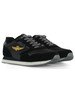 NERO | Sneakers in tessuto ed ecosuede con patch logo