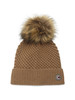 MARRONE CHIARO | Cappello in misto lana e cashmere GEODESY con pon pon