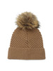 MARRONE CHIARO | Cappello in misto lana e cashmere GEODESY con pon pon