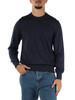 BLU | Maglia girocollo in lana vergine merino extrafine