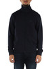 BLU SCURO | Felpa in cotone con zip e patch logo