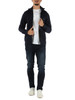 BLU SCURO | Felpa in cotone con zip e patch logo