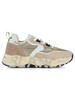 BEIGE | Sneakers in pelle e nylon laminato CLUB105 FUR