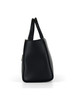 NERO | Borsa tote effetto martellato con placca logo