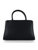 NERO | Borsa tote effetto martellato con placca logo