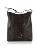 pitonato marrone | Borsa a spalla in pelle stampa pitone SIENNA Large