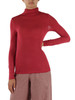 CICLAMINO | T-shirt collo alto in misto viscosa e cashemere