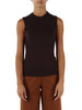 MARRONE | Gilet girocollo in misto viscosa