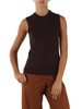 MARRONE | Gilet girocollo in misto viscosa