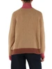 BEIGE | Rollkragenpullover aus Alpaka-Mischung mit kontrastierenden Einsätzen