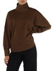 MARRONE CHIARO | Maglia in misto viscosa con collo alto