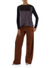 MARRONE CHIARO | Pantalone taglio dritto in misto viscosa