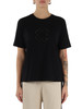 NERO | T-shirt in cotone stretch con perle applicate