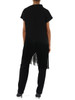 NERO | Blusa in enver satin con frange