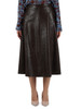 MARRONE | Gonna midi in ecopelle