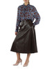 MARRONE | Gonna midi in ecopelle