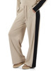 BEIGE | Pantaloni in misto viscosa con inserti a contrasto