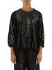 SCHWARZ | Samt- und Lurex-Pullover