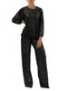 SCHWARZ | Samt- und Lurex-Pullover